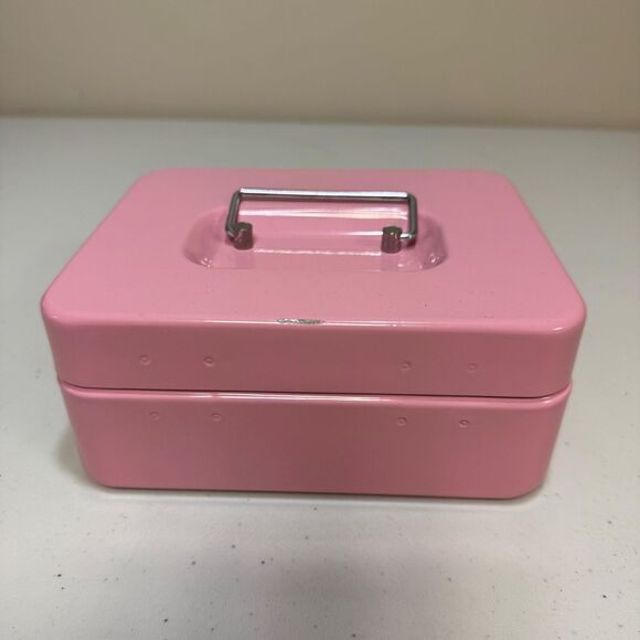 Metal Cash Money Box Tray Security Combination Lock Safe Pink Business Travel - Picture 3 of 10